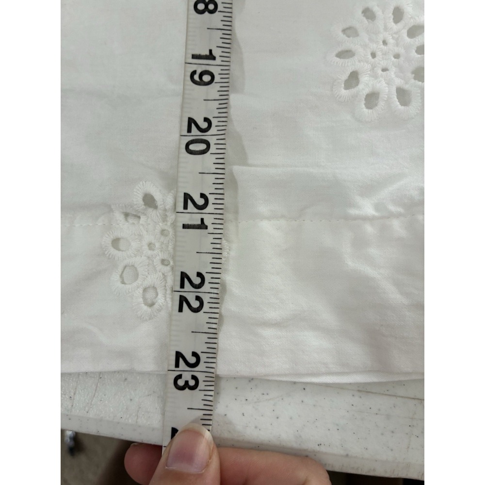 free assembly‎ 100% Cotton Eyelet Blouse White XL Cottage V Neck - Picture 6 of 7